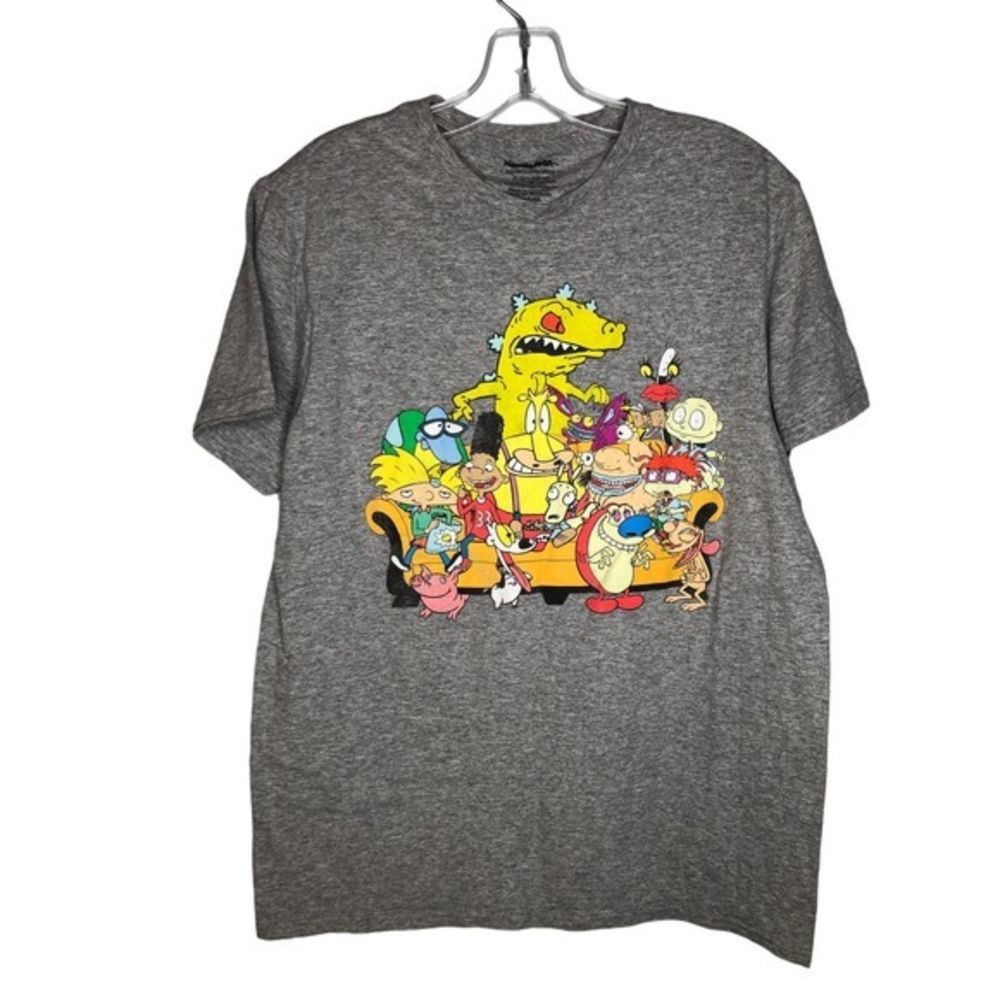 Nickelodeon‎ Viacom Gray T-Shirt, Size M, 90's Characters